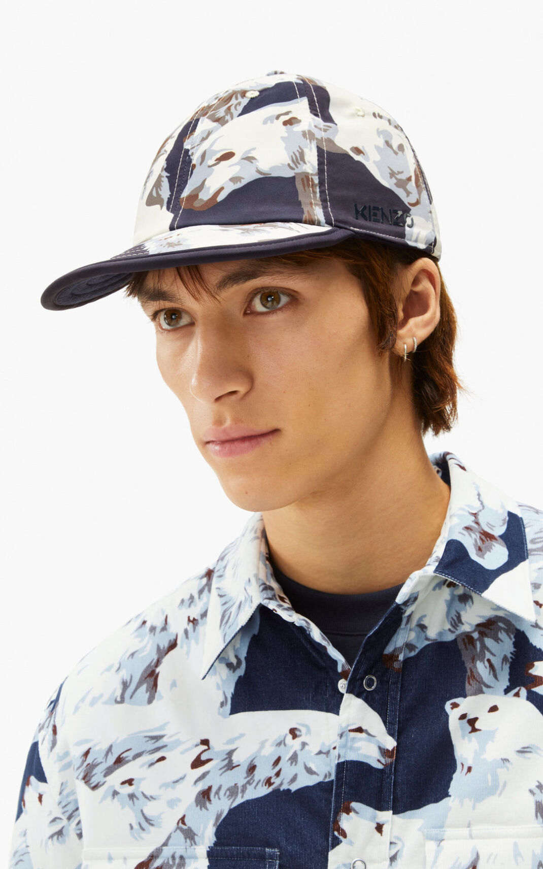 Kenzo Polar Bear The Χειμώνας capsule reversible baseball καπέλα γυναικεια μπλε μαυρα | GR208458